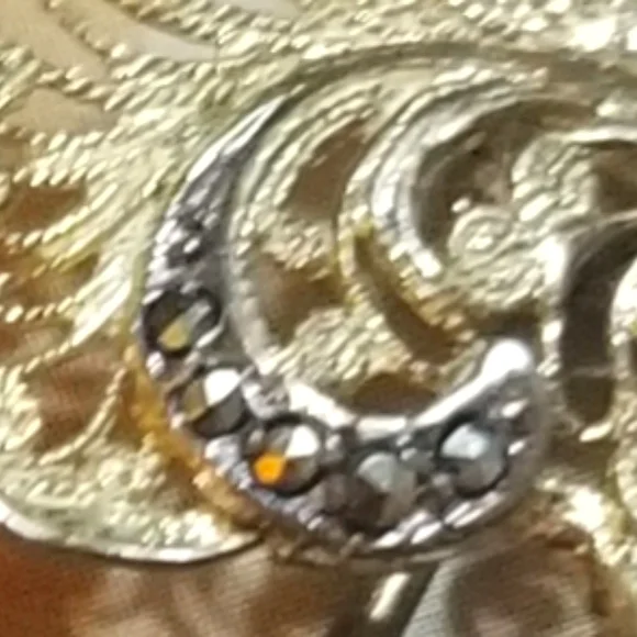 Art Deco Cannetille 800 Sterling Marcasite Feather Brooch - Picture 3 of 7